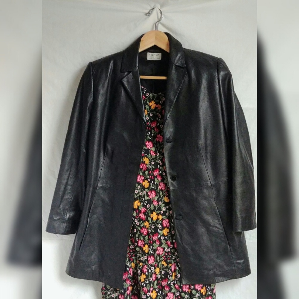 90's style Preview Collection lambskin jacket blk - Picture 1 of 4